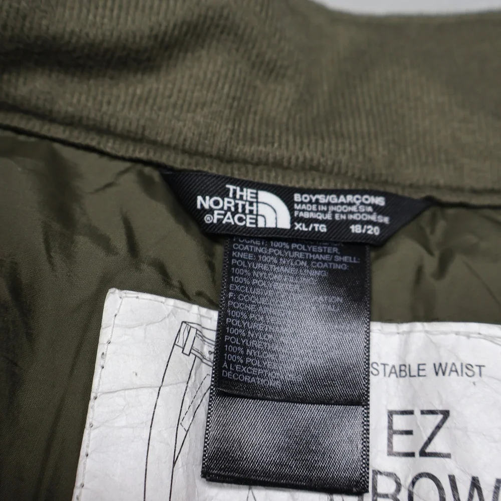 North Face Snow Pants Boys XL 18/20 Green‎ Freedom Insulated Winter Ski 33x30